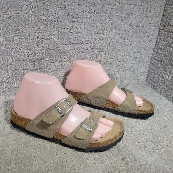 Birkenstock Sydney Unisex Size EU 37 US L6 M4 Vegan Taupe Slides Slip-On Sandals - Picture 11 of 13